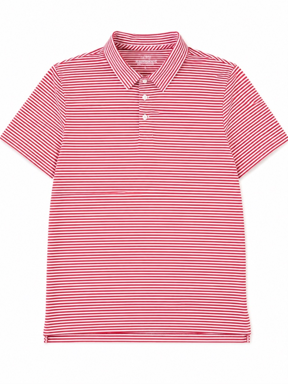 J.Crew Performance Golf Polo Shirt Men’s Large Red White Stripe Stretch Preppy